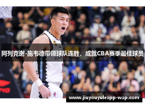 阿列克谢-施韦德带领球队连胜，成就CBA赛季最佳球员